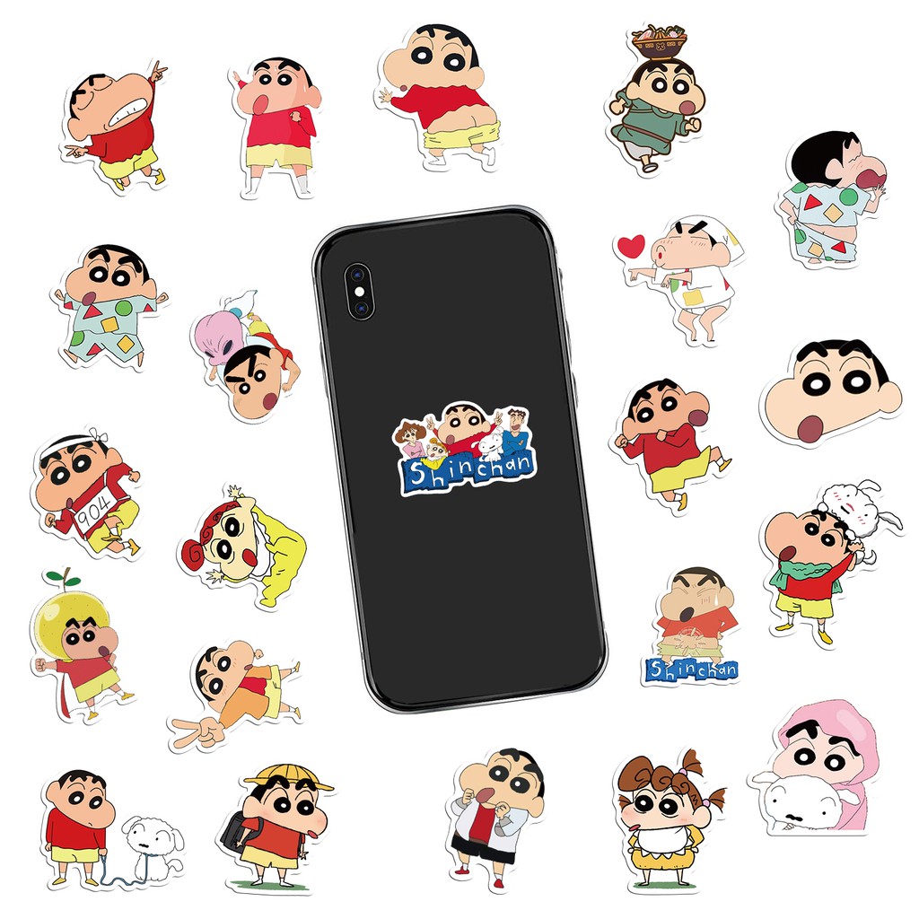 Set 50 hình dán hoạt hình hình Shinchan dễ thương để trang trí vật dụng