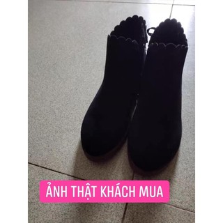 ｛siêu rẻ } boot nữ cổ ngắn da lộn