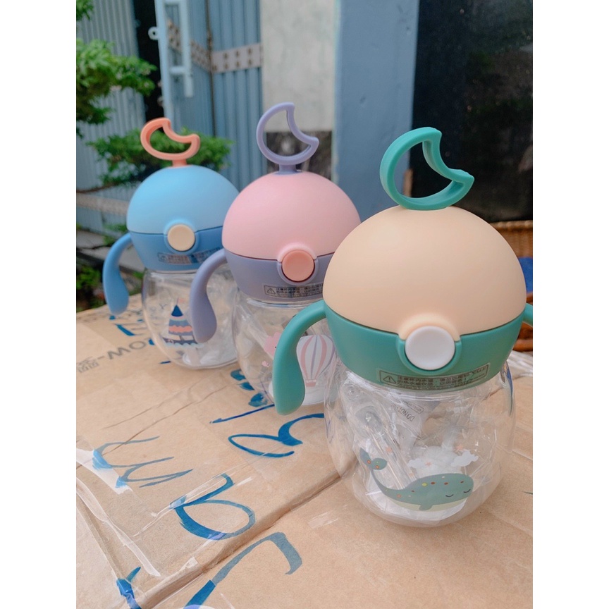 Bình Tập Uống Nước  CHỐNG SẶC Có Tay Cầm Chịu Nhiệt,  300ml 350ml