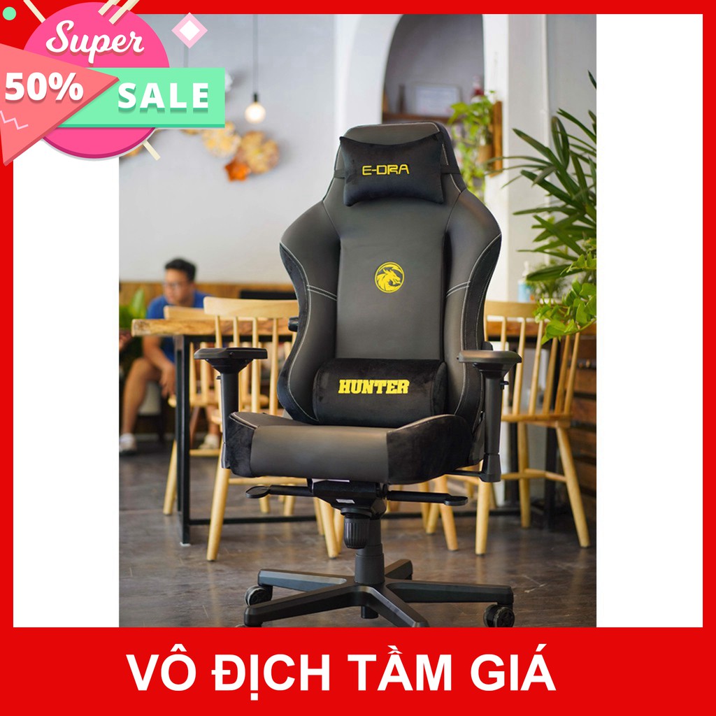 Ghế Xoay Gaming cao cấp E-DRA Hunter EGC 206 - Chất liệu da PU dễ dàng bảo quản - Đệm đúc nguyên khối