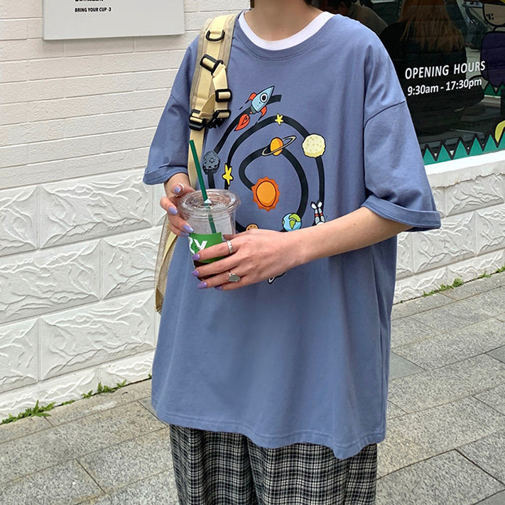 NRVP Áo thun tay ngắn cổ tròn mẫu 2021 thời trang cho nữ