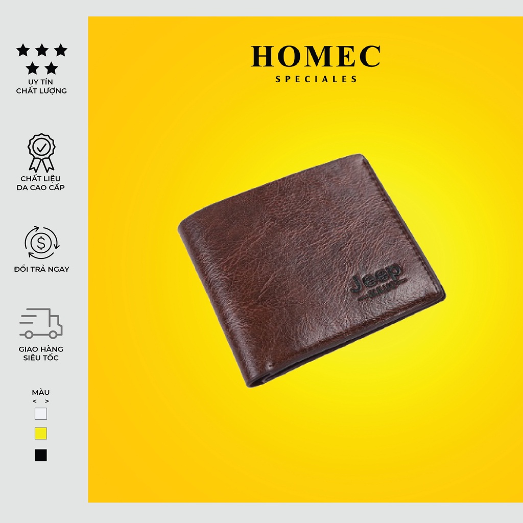 Ví da nam cầm tay nhỏ gọn HOMEC 85 chất liệu cao cấp thời trang - Bóp nam cầm tay - HOMEC