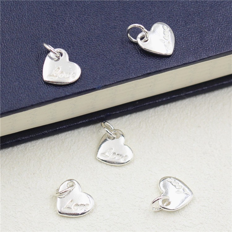 Charm bạc móc treo trái tim chữ love - Charm Bạc 925 - Mã CB259
