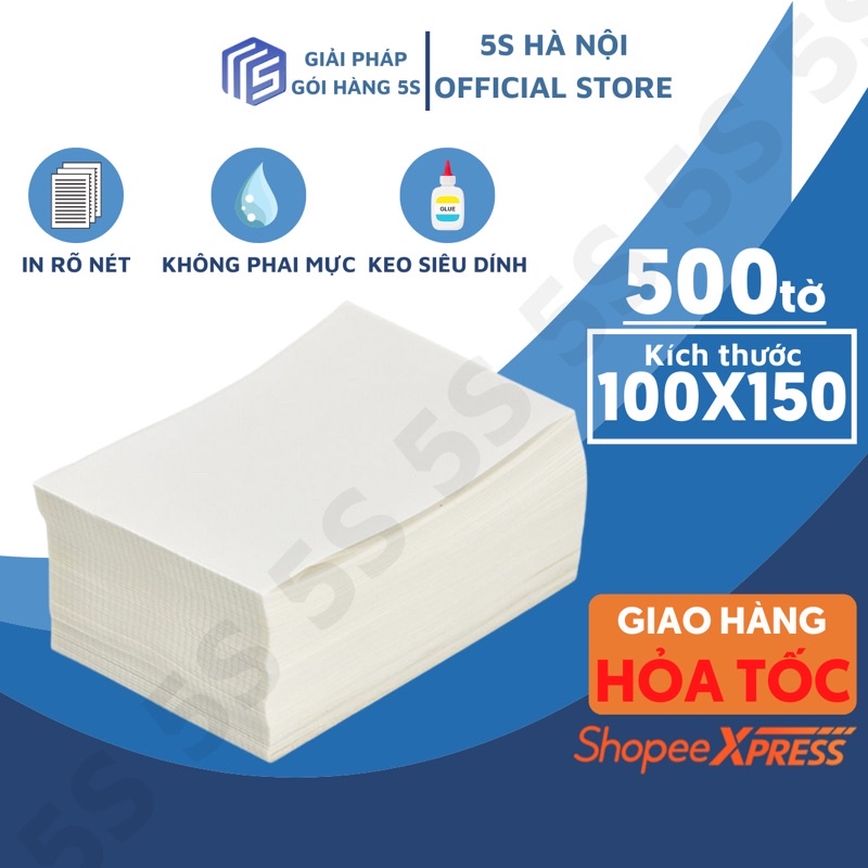 Giấy In Nhiệt Tự Dính A6 Tệp 500 tờ Có Sẵn Lớp Dán, In Đơn Thương Mại Điện Tử