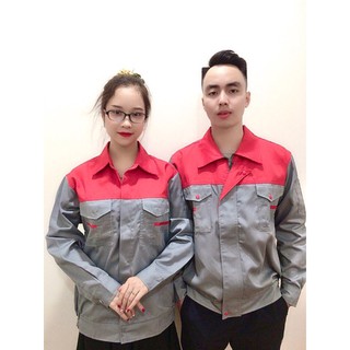 Quần áo kaki nam bảo hộ lao động dài tay khóa kéo shuni form rộng