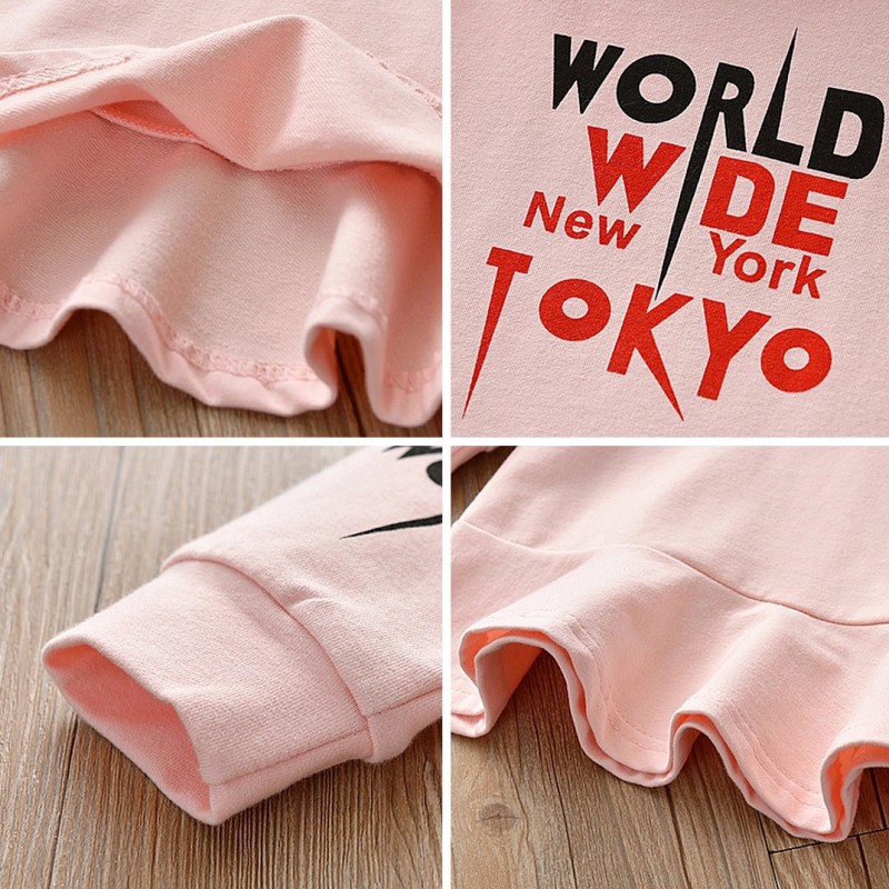 Đầm Búp Bê Tay Dài Có Nón Dễ Thương Cho Bé Gái