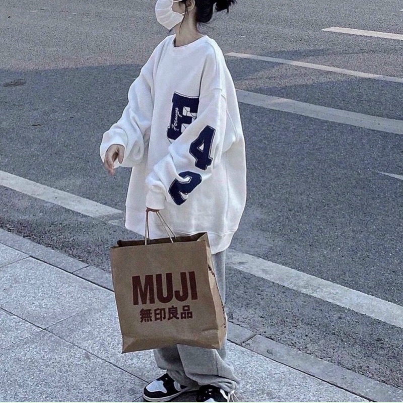 Áo khoác sweater [CÓ ẢNH THẬT] from rộng chất nỉ ngoại cao cấp in F42