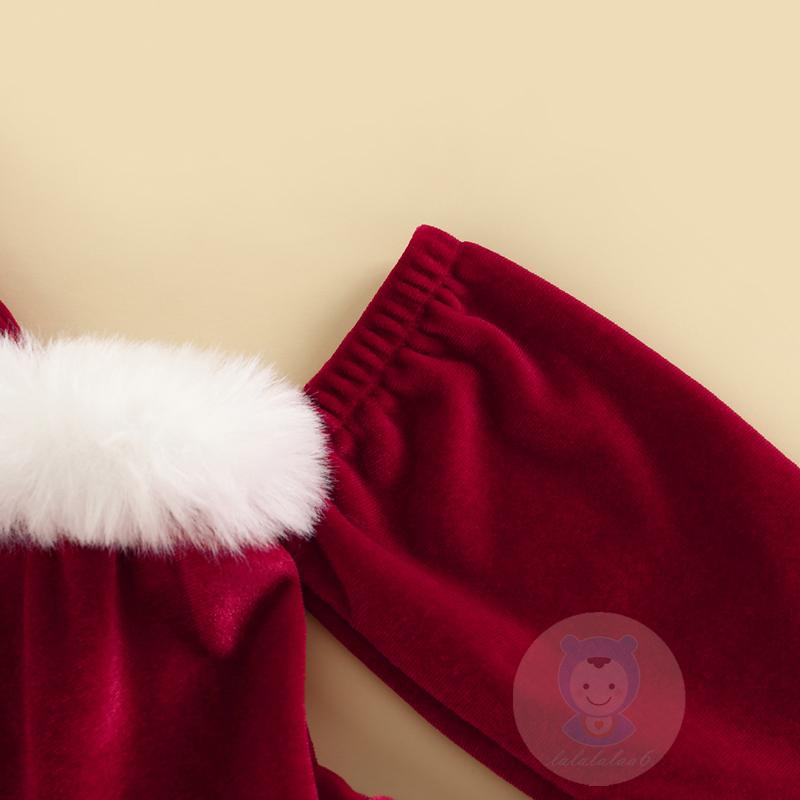 Laa6-đầm Nhung Tay Dài Buộc Dây Hở Lưng Cho Bé Gái