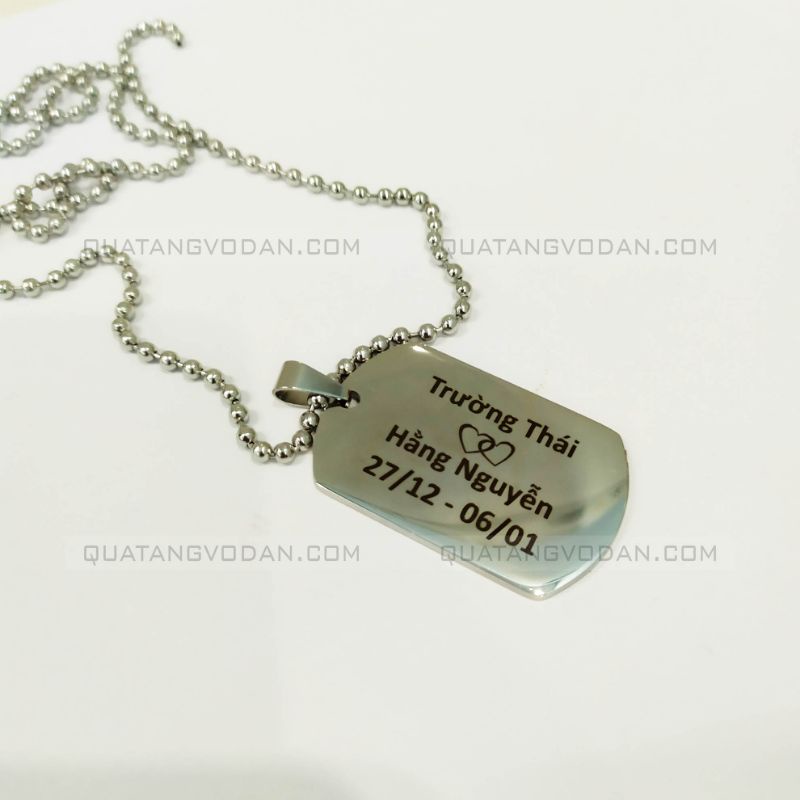 Dây chuyền vòng cổ thẻ bài DOGTAG khắc tên