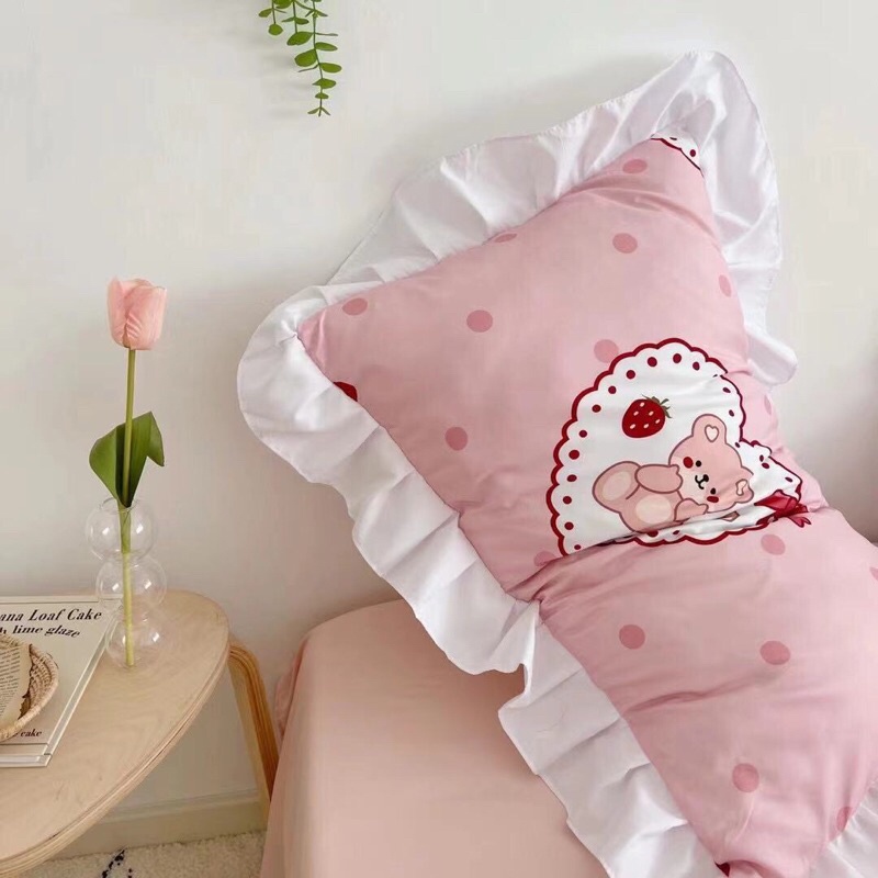 Bộ chăn ga gối cotton ❤️ Cotton đũi bèo bộ chăn mền lót bông đủ màu đủ size ga Hàn Quốc miễn phí bo chun drap ga giường