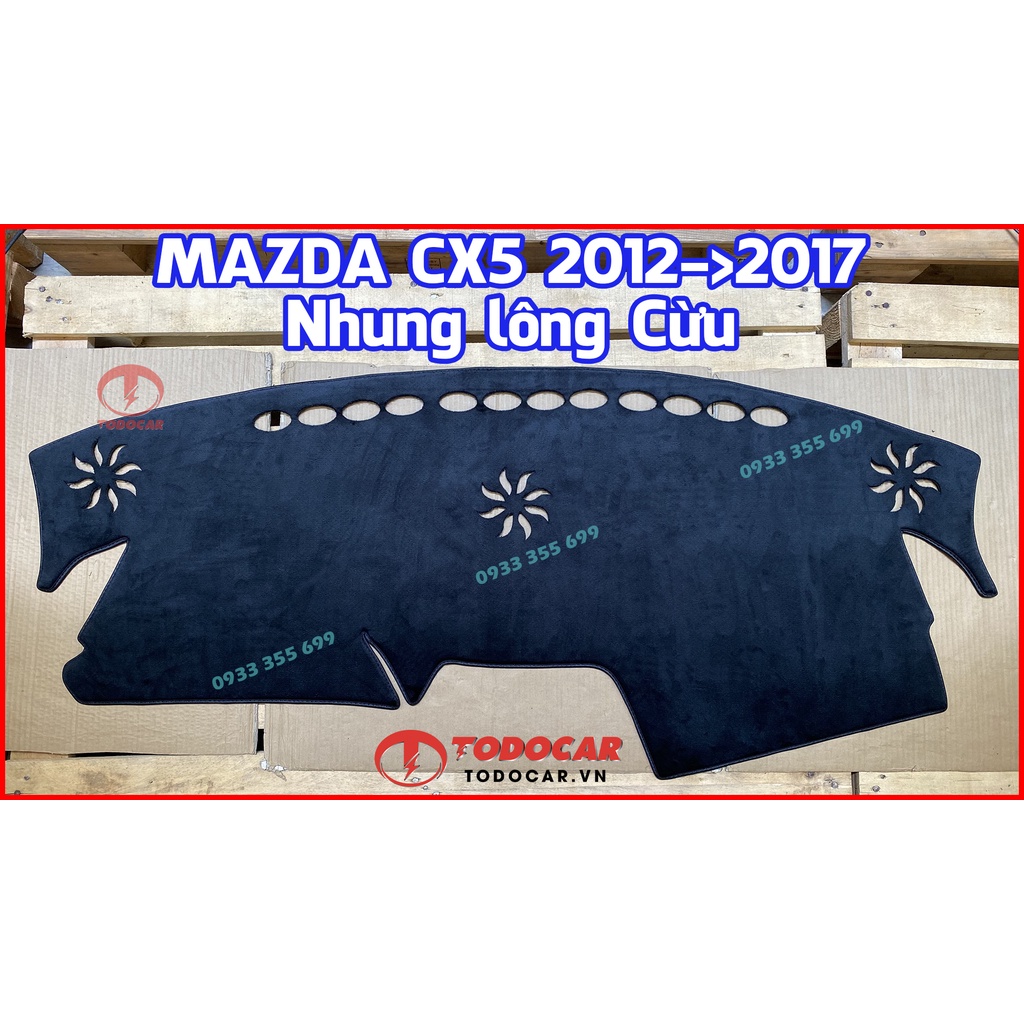 Thảm Taplo MAZDA CX5 bằng Nhung lông Cừu, Da vân Carbon, Da vân Gỗ 2012 13 2014 2015 2016 2017 2018 2019 2020 2021 2022