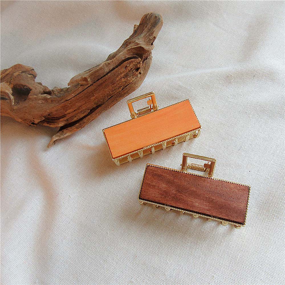 Kẹp Tóc Nhựa Họa Tiết Vân Gỗ Cổ Điển Cho Nữ