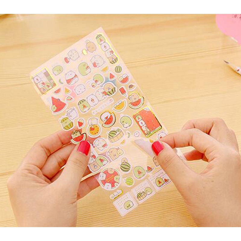 Set sticker dán trang trí sổ tay họa tiết hoạt hình dễ thương