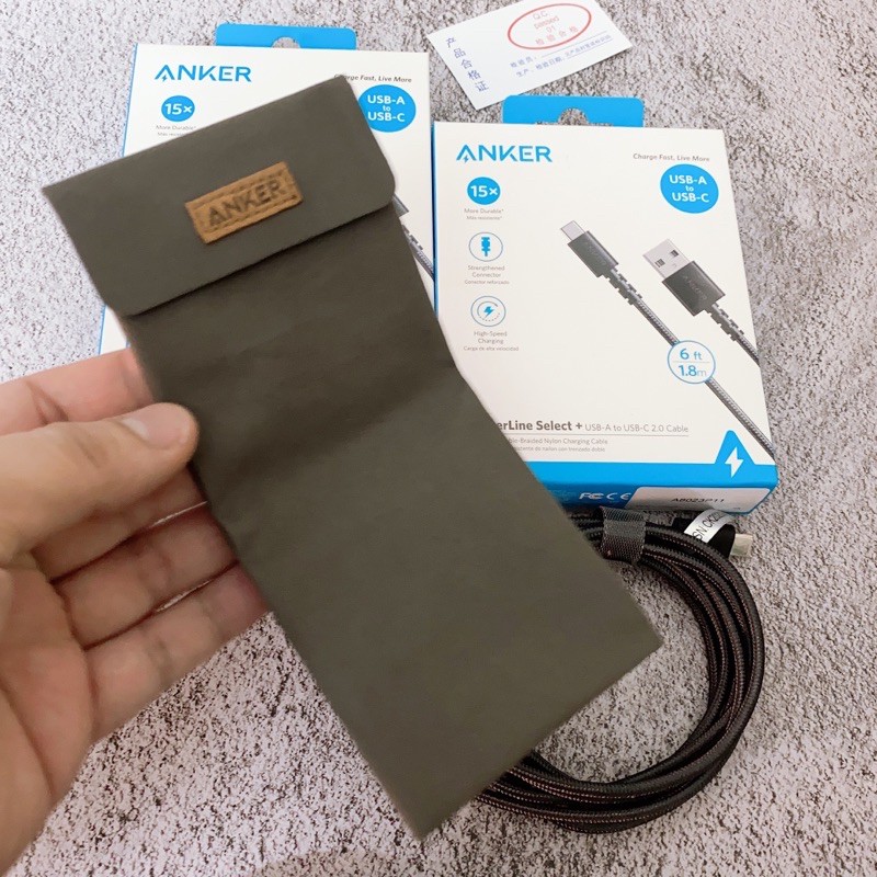 Cáp ANKER PowerLine Select + Usb A to Usb C 2.0 Hỗ trợ sạc nhanh QC3.0 - Mã A8022 A8023