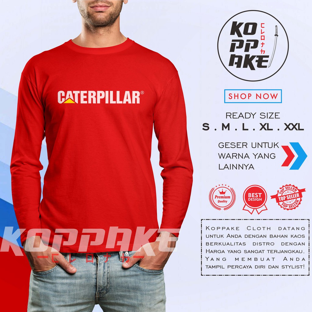 Áo Thun Tay Dài In Logo Caterpillar Độc Đáo Cá Tính