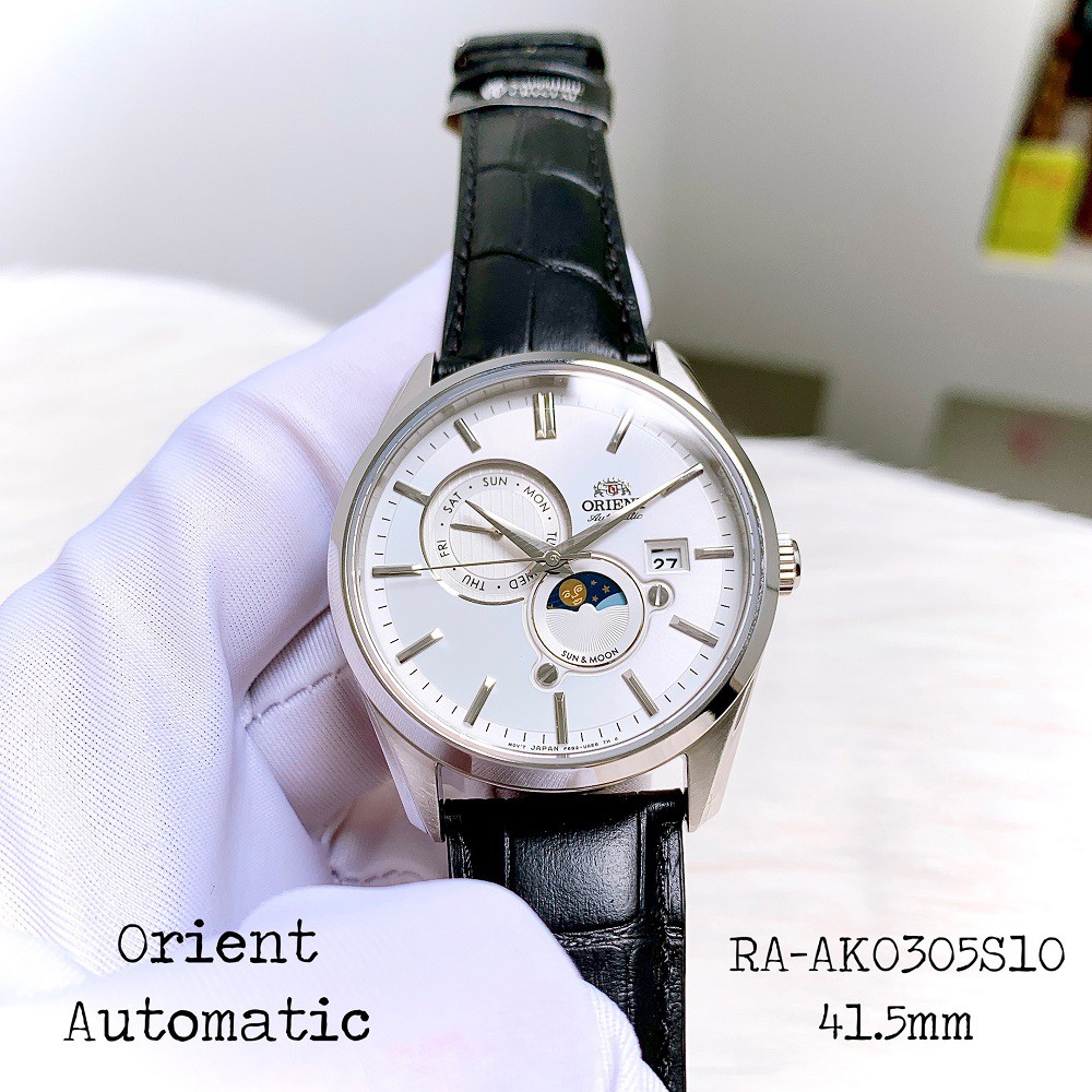 Đồng Hồ Nam Orient Sun And Moon Gen 5 Dây Da Đen RA-AK0305S10 Automatic 41.5mm Chính Hãng