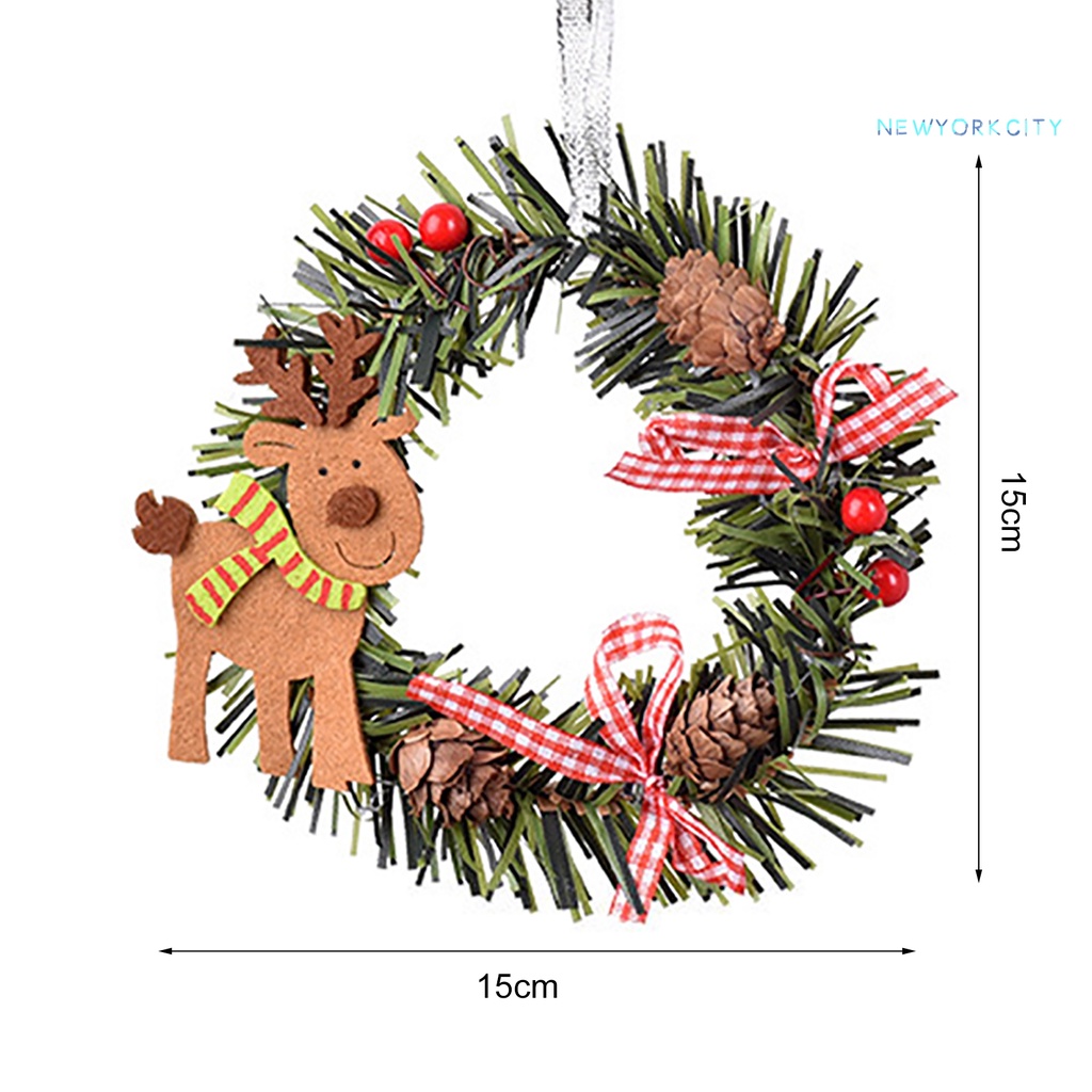 Vòng Hoa Nhân Tạo Bằng PVC Kèm Dây Treo Trang Trí Giáng Sinh