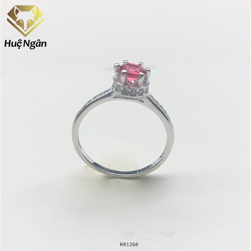 Nhẫn bạc 925 Huệ Ngân - 6 chấu viền đá RYR140115 (li tay nhỏ)