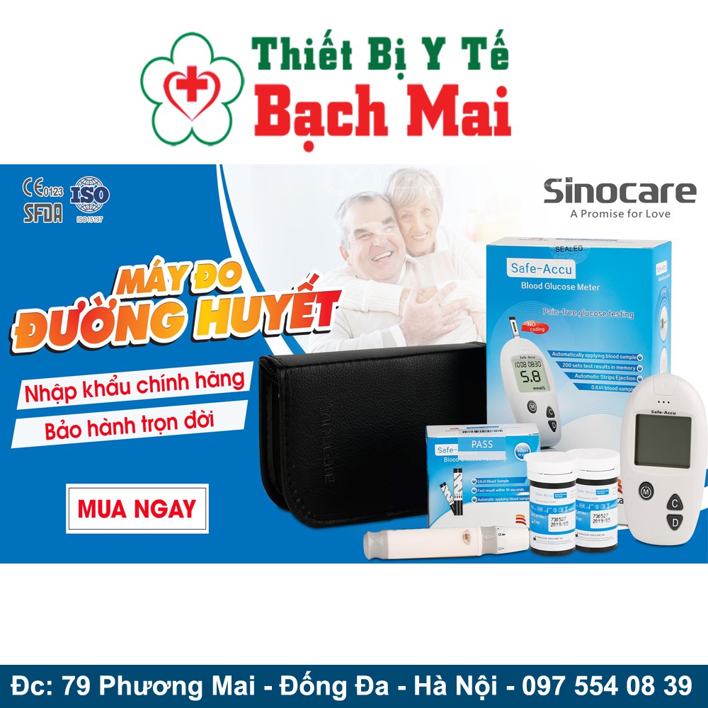 MÁY ĐO ĐƯỜNG HUYẾT SAFE- ACCU THƯƠNG HIỆU SINO CARE [BẢO HÀNH TRỌN ĐỜI]