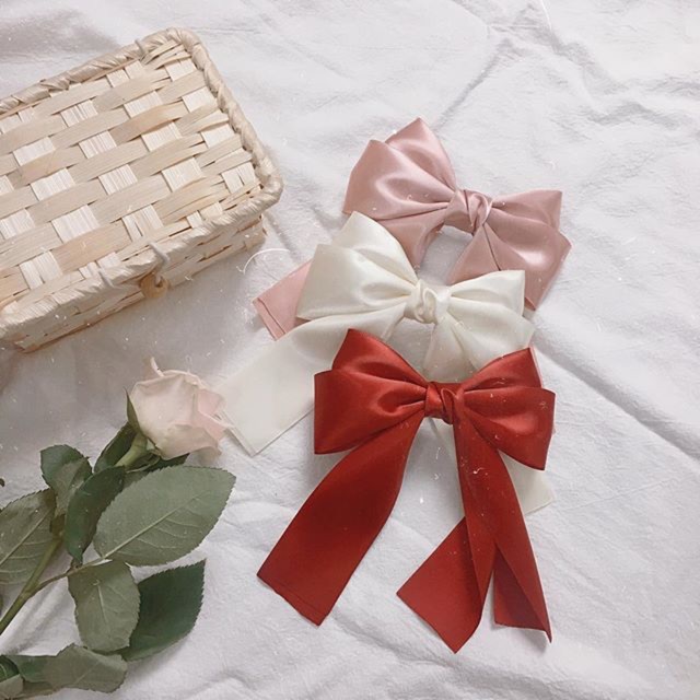 [ Hàng Thiết Kế ] Kẹp Tóc Nơ Đủ Màu Handmade Cao Cấp Ribbon.mimi Balloon cột / kẹp