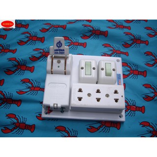 Bảng điện cầu dao 20A+3 ổ cắm +2 công tắc
