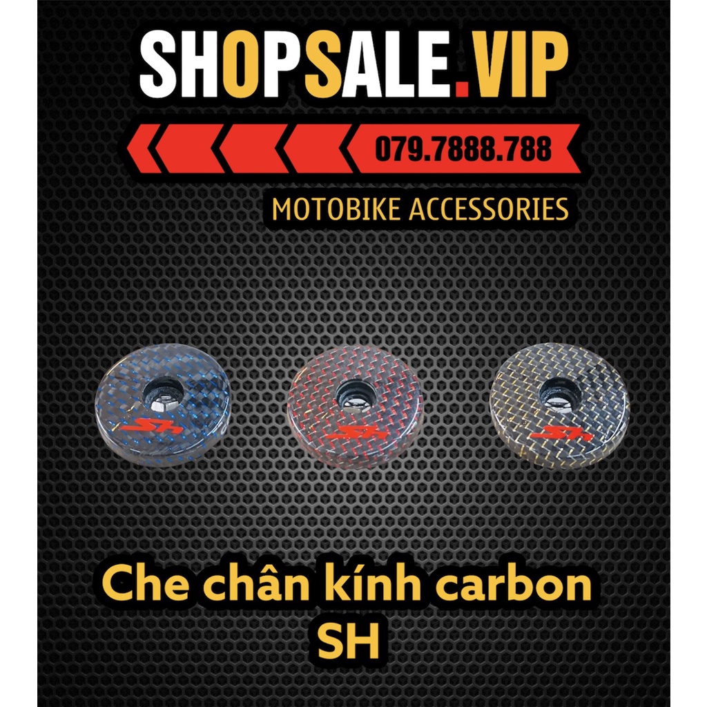 Nắp Che Chân Kính Carbon Ánh Kim Cho Các Dòng Xe SH