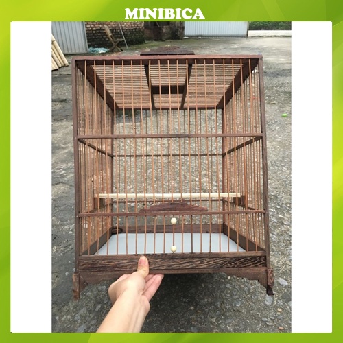 Khung lồng chim Minibica khung lồng chào mào gỗ mun tự lắp ráp kèm phụ kiện giá siêu rẻ LC90