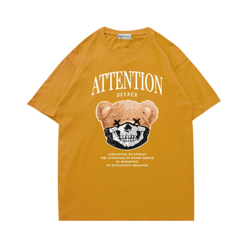 Áo thun nam nữ unisex tay ngắn form rộng Gấu ATTENTION 934