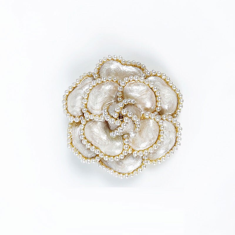 Ghim cài áo hình hoa đính ngọc trai nhân tạo sang trọng thời trang cho nữ