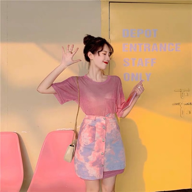 [Mã WASTCOOL giảm 15% tối đa 50K đơn 99K] Set đồ hồng ombre cá tính Ulzzang girl 🌸🌨 | BigBuy360 - bigbuy360.vn