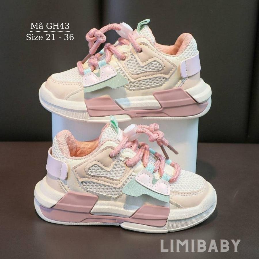 Giày thể thao dây rút cho bé gái 1 - 12 tuổi khỏe khoắn năng động phong cách Hàn Quốc GH43