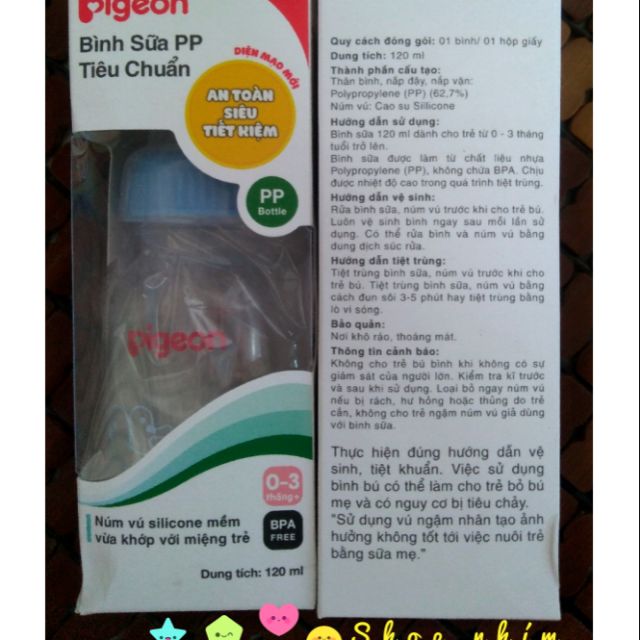 Bình sữa con vịt 120ml Pigeon cho bé yêu