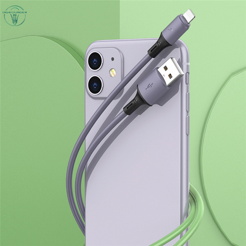 Dây cáp sạc Type-C silicon mềm màu trơn dài 1m 2.4a dành cho điện thoại dòng Android