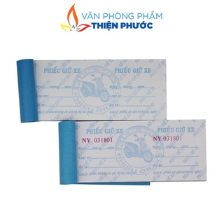 Phiếu giữ xe máy có số - không số, xấp 100 tờ thiện phước