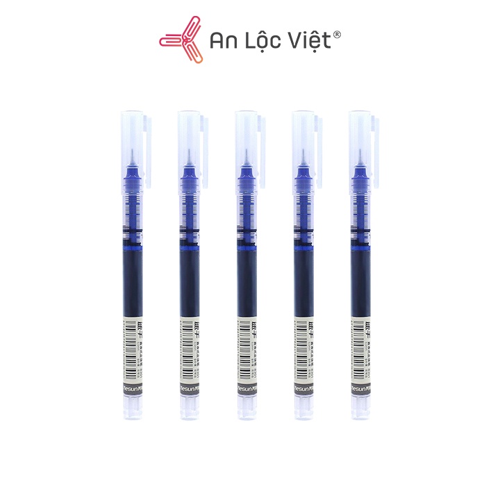 Set 5 Bút Mực Gel Resun RH8301 0.5mm chất lượng cao, viết cực êm, mực ra đều và khô nhanh