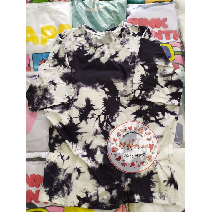 Combo 10 Áo thun tay lỡ loang màu / Áo phông unisex phom rộng