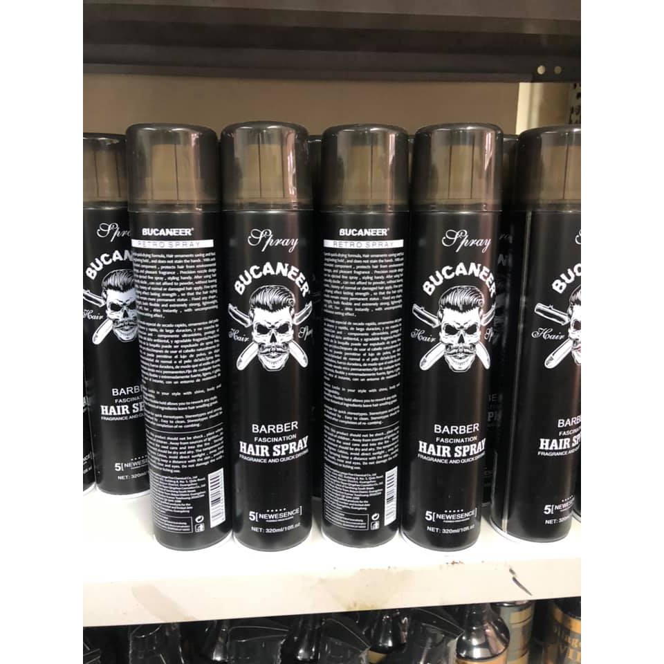 Gôm, Keo Xịt Tóc BUCANNER BARBER 320ml Tạo Kiểu, Giữ Nếp Cho Tóc. HÀNG CHÍNH HÃNG