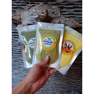 100g Tinh bột nghệ + 100g Bột trà xanh đắp mặt cực thích