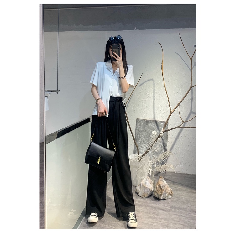 Quần Dài Ống Rộng Lưng Cao Thiết Kế Mới Thời Trang Mùa Hè Cho Nữ