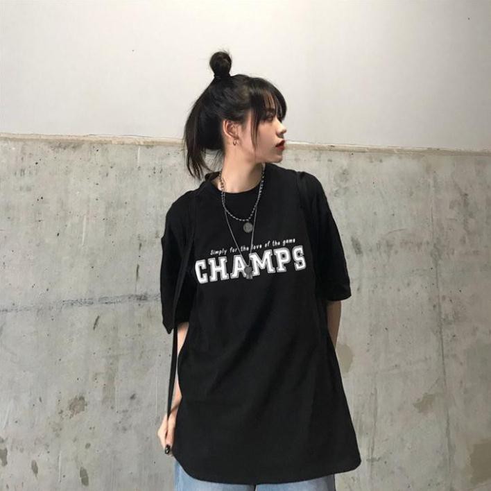 Áo thun tay lỡ Unisex Champ, Áo phông tay lỡ from rộng oversize