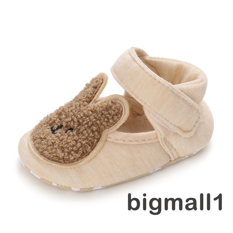 Bigmall-giày Chống Trượt Thoáng Khí Hình Gấu/Thỏ Hoạt Hình Cho Bé 0-12 Tháng Tuổi