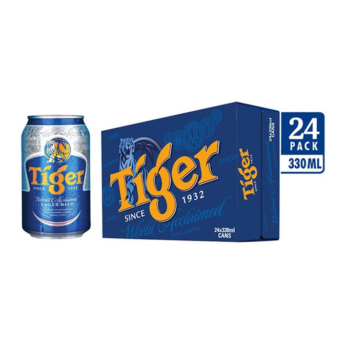 Thùng Bia Tiger 24 Lon 330ml (Date 02/2020)