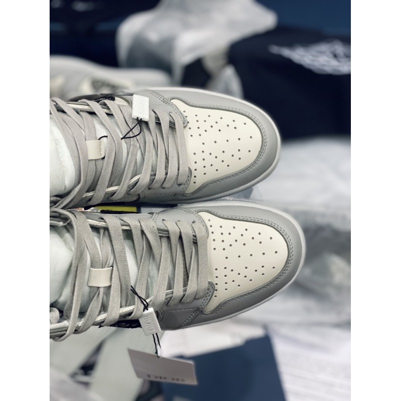 [AGsneaker] Giày thể thao cổ cao cao cấp màu xám đủ phụ kiện chân bè fit lên 1 size..