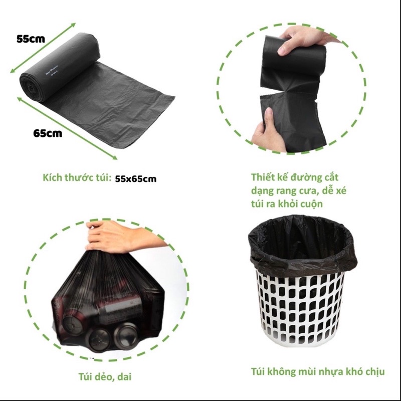 Túi Rác, Túi đựng rác tự hủy sinh học không gây hại cho môi trường Thương Hiệu (Anlanh)