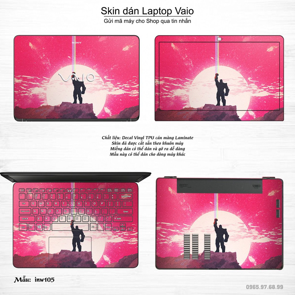 Skin dán Laptop Sony Vaio in hình Inifinity War (inbox mã máy cho Shop)