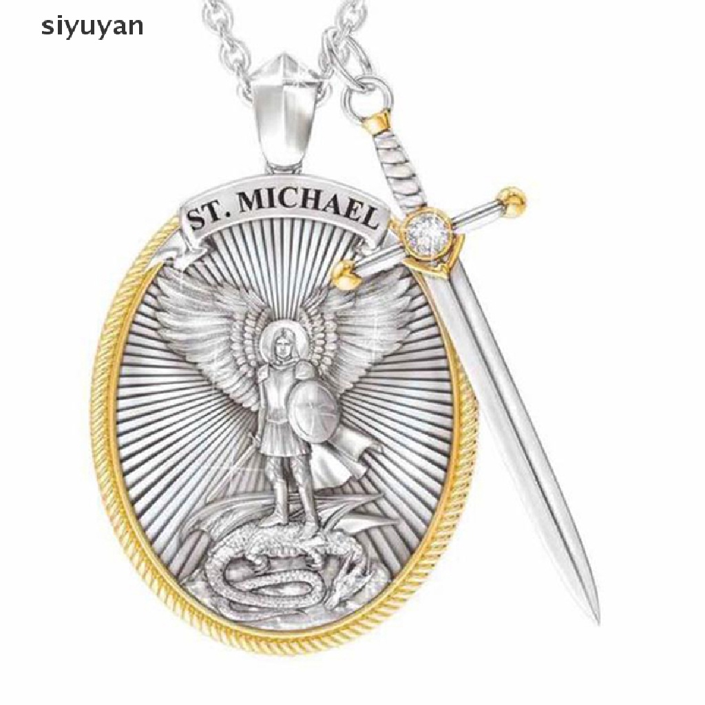 Mặt Vòng cổ Thánh Công giáo Xi Mạ Michael St. Vòng cổ Mặt Hình Michael The Archangel