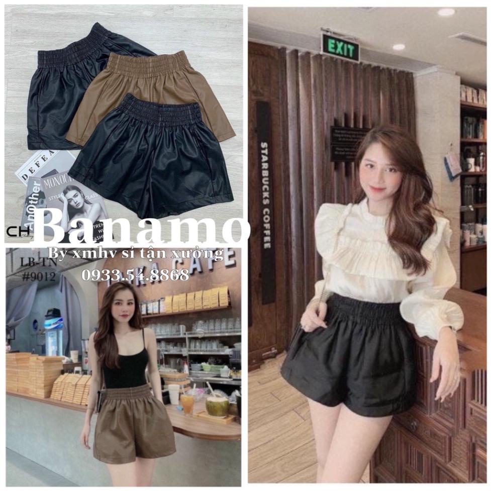 Quần short đùi nữ vải satin quần sooc ngắn dày dặn đen lonakeng shop | BigBuy360 - bigbuy360.vn