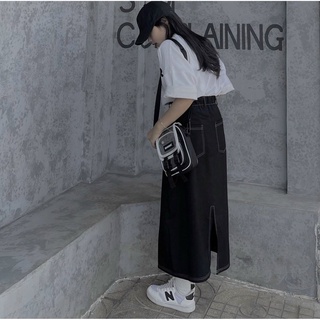 Chân váy dài chất kaki chỉ viền
