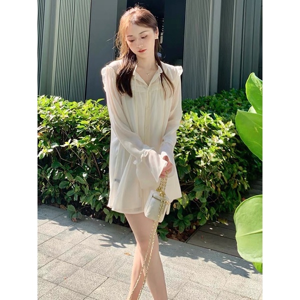 Váy Sơmi Tơ Óng Tiểu Thư Hàng 2 Lớp Siêu Xinh