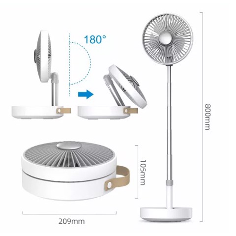Quạt sạc điều chỉnh độ cao pin 7200mAh GO-08